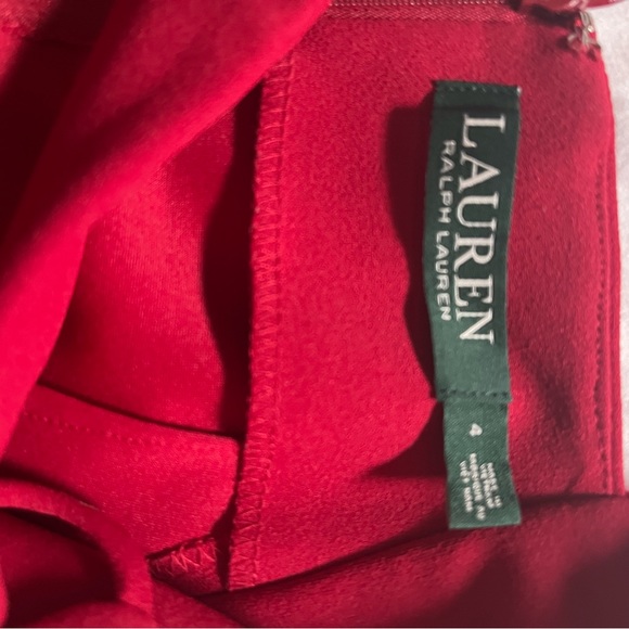 Lauren Ralph Lauren body on halter dress midi Size 4 gorgeous cherry red - Picture 2 of 5